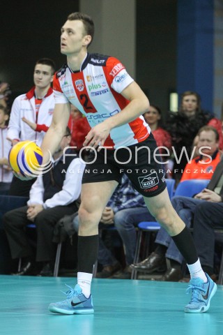  08.03.2015 RZESZOW<br />SIATKOWKA PLUSLIGA 2014/2015 MEN VOLLEYBALL POLAND POLISH PLUS LIGA LEAGUE SEASON 2014/2015<br />MECZ ASSECO RESOVIA - JASTRZEBSKI WEGIEL<br />N/Z PAUL LOTMAN SYLWETKA <br /> 