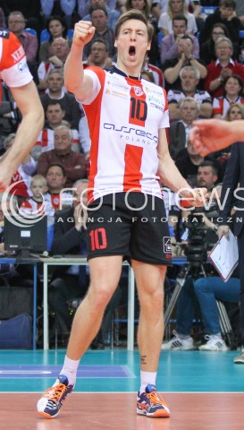  08.03.2015 RZESZOW<br />SIATKOWKA PLUSLIGA 2014/2015 MEN VOLLEYBALL POLAND POLISH PLUS LIGA LEAGUE SEASON 2014/2015<br />MECZ ASSECO RESOVIA - JASTRZEBSKI WEGIEL<br />N/Z JOCHEN SCHOPS RADOSC EMOCJE SYLWETKA <br /> 