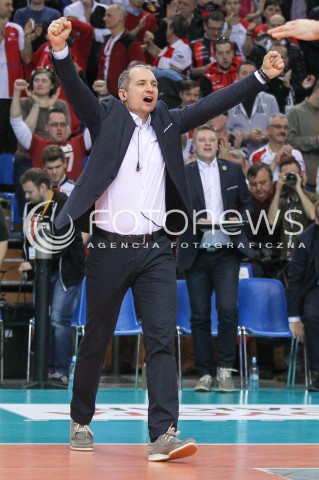  08.03.2015 RZESZOW<br />SIATKOWKA PLUSLIGA 2014/2015 MEN VOLLEYBALL POLAND POLISH PLUS LIGA LEAGUE SEASON 2014/2015<br />MECZ ASSECO RESOVIA - JASTRZEBSKI WEGIEL<br />N/Z ANDRZEJ KOWAL - TRENER ( HEAD COACH ) SYLWETKA RADOSC EMOCJE <br /> 