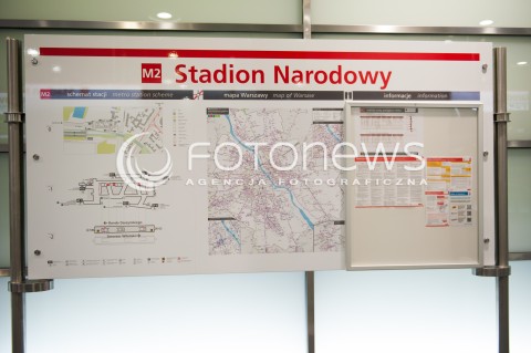  08.03.2015 WARSZAWA<br />OTWARCIE II LINI METRA <br />N/Z MAPA STACJI STADION NARODOWY<br /> 