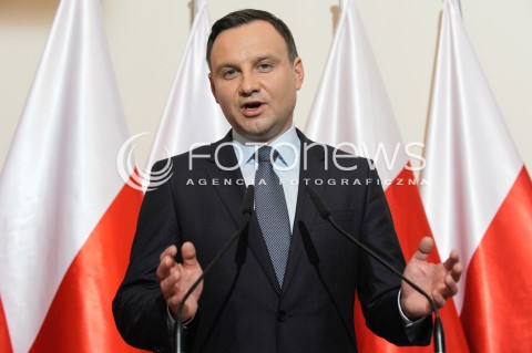 Konferencja kandydata PiS na prezydenta Andrzeja Dudy w Warszawie