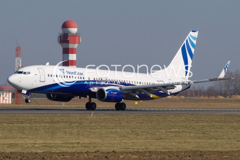  09.03.2015 LOTNISKO JASIONKA <br />ZDJECIE ILUSTRACYJNE <br />N/Z SAMOLOT BOEING 737 - 800 LINII LOTNICZYCH NORDSTAR AIRLINES ( REJESTRACJA VQ-BKR ) KTORYM PRZYLECIELI SIATKARZE LOKOMOTIV NOWOSYBIRSK NA MECZ LIGI MISTRZOW Z ZESPOLEM ASSECO RESOVII<br /> 