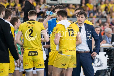  11.03.2015 LODZ POLAND<br />
SIATKOWKA LIGA MISTRZOW MEN CEV VOLLEYBALL CHAMPIONS LEAGUE 2014/2015<br />
MATCH PGE SKRA BELCHATOW - SIR SAFETY PERUGIA<br />
N/Z ANGEL MIGUEL FERNANDEZ FALASCA TRENER<br />
 