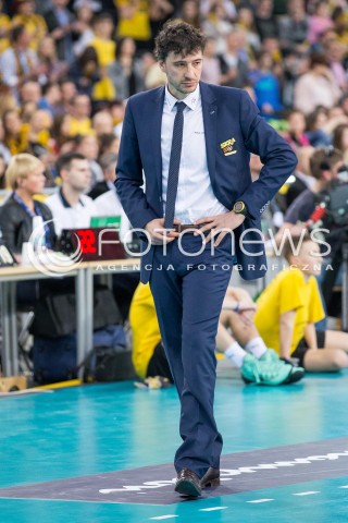  11.03.2015 LODZ POLAND<br />
SIATKOWKA LIGA MISTRZOW MEN CEV VOLLEYBALL CHAMPIONS LEAGUE 2014/2015<br />
MATCH PGE SKRA BELCHATOW - SIR SAFETY PERUGIA<br />
N/Z SYLWETKA TRENER ANGEL MIGUEL FERNANDEZ FALASCA<br />
 