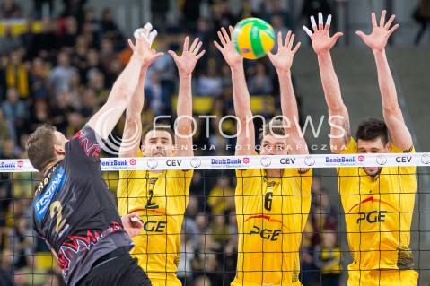  11.03.2015 LODZ POLAND<br />
SIATKOWKA LIGA MISTRZOW MEN CEV VOLLEYBALL CHAMPIONS LEAGUE 2014/2015<br />
MATCH PGE SKRA BELCHATOW - SIR SAFETY PERUGIA<br />
N/Z MARIUSZ WLAZLY KAROL KLOS<br />
 