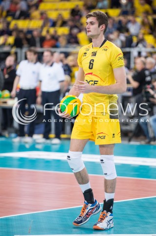  11.03.2015 LODZ POLAND<br />
SIATKOWKA LIGA MISTRZOW MEN CEV VOLLEYBALL CHAMPIONS LEAGUE 2014/2015<br />
MATCH PGE SKRA BELCHATOW - SIR SAFETY PERUGIA<br />
N/Z SYLWETKA KAROL KLOS<br />
 