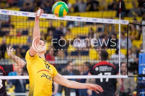  11.03.2015 LODZ POLAND<br />
SIATKOWKA LIGA MISTRZOW MEN CEV VOLLEYBALL CHAMPIONS LEAGUE 2014/2015<br />
MATCH PGE SKRA BELCHATOW - SIR SAFETY PERUGIA<br />
N/Z SYLWETKA WOJCIECH WLODARCZYK<br />
 