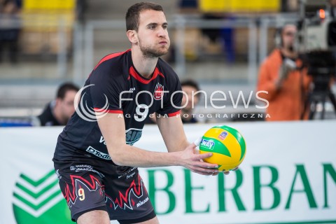  11.03.2015 LODZ POLAND<br />
SIATKOWKA LIGA MISTRZOW MEN CEV VOLLEYBALL CHAMPIONS LEAGUE 2014/2015<br />
MATCH PGE SKRA BELCHATOW - SIR SAFETY PERUGIA<br />
N/Z ROCCO BARONE SYLWETKA<br />
 