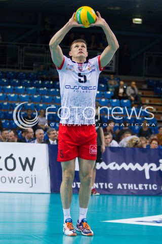  11.03.2015 RZESZOW POLAND<br />SIATKOWKA LIGA MISTRZOW MEN CEV VOLLEYBALL CHAMPIONS LEAGUE 2014/2015 <br />MATCH ASSECO RESOVIA - LOKOMOTIV NOWOSYBIRSK <br />N/Z LUKAS TICHACEK SYLWETKA <br /> 