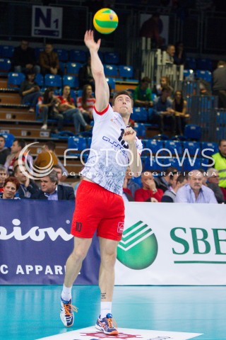  11.03.2015 RZESZOW POLAND<br />SIATKOWKA LIGA MISTRZOW MEN CEV VOLLEYBALL CHAMPIONS LEAGUE 2014/2015 <br />MATCH ASSECO RESOVIA - LOKOMOTIV NOWOSYBIRSK <br />N/Z JOCHEN SCHOPS SYLWETKA <br /> 