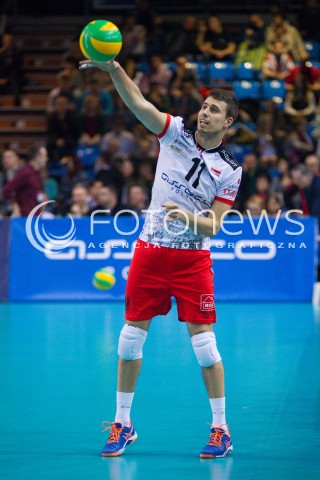  11.03.2015 RZESZOW POLAND<br />SIATKOWKA LIGA MISTRZOW MEN CEV VOLLEYBALL CHAMPIONS LEAGUE 2014/2015 <br />MATCH ASSECO RESOVIA - LOKOMOTIV NOWOSYBIRSK <br />N/Z FABIAN DRZYZGA SYLWETKA <br /> 