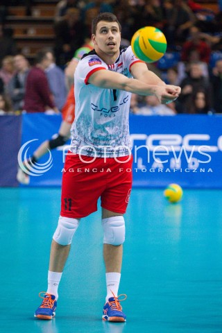  11.03.2015 RZESZOW POLAND<br />SIATKOWKA LIGA MISTRZOW MEN CEV VOLLEYBALL CHAMPIONS LEAGUE 2014/2015 <br />MATCH ASSECO RESOVIA - LOKOMOTIV NOWOSYBIRSK <br />N/Z FABIAN DRZYZGA SYLWETKA <br /> 