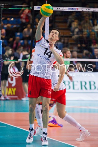  11.03.2015 RZESZOW POLAND<br />SIATKOWKA LIGA MISTRZOW MEN CEV VOLLEYBALL CHAMPIONS LEAGUE 2014/2015 <br />MATCH ASSECO RESOVIA - LOKOMOTIV NOWOSYBIRSK <br />N/Z RAFAL BUSZEK SYLWETKA <br /> 