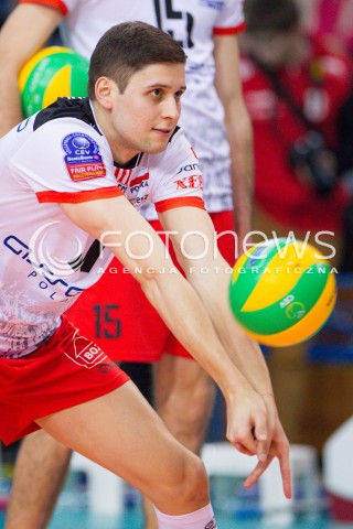  11.03.2015 RZESZOW POLAND<br />SIATKOWKA LIGA MISTRZOW MEN CEV VOLLEYBALL CHAMPIONS LEAGUE 2014/2015 <br />MATCH ASSECO RESOVIA - LOKOMOTIV NOWOSYBIRSK <br />N/Z NIKOLAY PENCZEV ( PENCHEV ) SYLWETKA <br /> 
