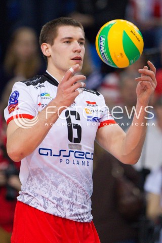  11.03.2015 RZESZOW POLAND<br />SIATKOWKA LIGA MISTRZOW MEN CEV VOLLEYBALL CHAMPIONS LEAGUE 2014/2015 <br />MATCH ASSECO RESOVIA - LOKOMOTIV NOWOSYBIRSK <br />N/Z DAWID KONARSKI SYLWETKA <br /> 