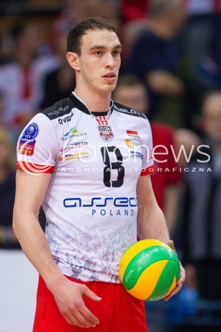  11.03.2015 RZESZOW POLAND<br />SIATKOWKA LIGA MISTRZOW MEN CEV VOLLEYBALL CHAMPIONS LEAGUE 2014/2015 <br />MATCH ASSECO RESOVIA - LOKOMOTIV NOWOSYBIRSK <br />N/Z MARKO IVOVIC SYLWETKA <br /> 