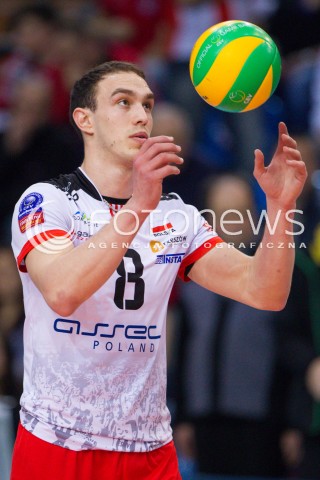  11.03.2015 RZESZOW POLAND<br />SIATKOWKA LIGA MISTRZOW MEN CEV VOLLEYBALL CHAMPIONS LEAGUE 2014/2015 <br />MATCH ASSECO RESOVIA - LOKOMOTIV NOWOSYBIRSK <br />N/Z MARKO IVOVIC SYLWETKA <br /> 
