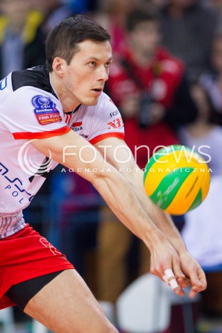  11.03.2015 RZESZOW POLAND<br />SIATKOWKA LIGA MISTRZOW MEN CEV VOLLEYBALL CHAMPIONS LEAGUE 2014/2015 <br />MATCH ASSECO RESOVIA - LOKOMOTIV NOWOSYBIRSK <br />N/Z RAFAL BUSZEK SYLWETKA <br /> 