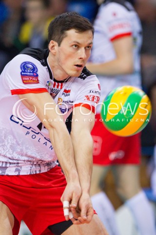  11.03.2015 RZESZOW POLAND<br />SIATKOWKA LIGA MISTRZOW MEN CEV VOLLEYBALL CHAMPIONS LEAGUE 2014/2015 <br />MATCH ASSECO RESOVIA - LOKOMOTIV NOWOSYBIRSK <br />N/Z RAFAL BUSZEK SYLWETKA <br /> 