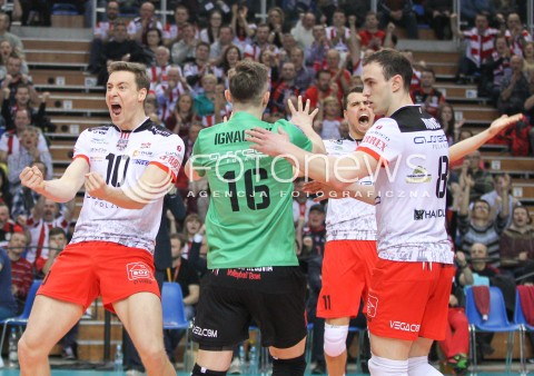  11.03.2015 RZESZOW POLAND<br />SIATKOWKA LIGA MISTRZOW MEN CEV VOLLEYBALL CHAMPIONS LEAGUE 2014/2015 <br />MATCH ASSECO RESOVIA - LOKOMOTIV NOWOSYBIRSK <br />N/Z JOCHEN SCHOPS FABIAN DRZYZGA RADOSC EMOCJE <br /> 