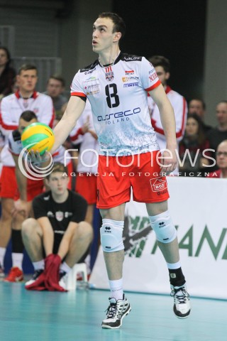  11.03.2015 RZESZOW POLAND<br />SIATKOWKA LIGA MISTRZOW MEN CEV VOLLEYBALL CHAMPIONS LEAGUE 2014/2015 <br />MATCH ASSECO RESOVIA - LOKOMOTIV NOWOSYBIRSK <br />N/Z MARKO IVOVIC SYLWETKA <br /> 