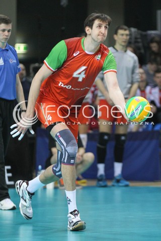  11.03.2015 RZESZOW POLAND<br />SIATKOWKA LIGA MISTRZOW MEN CEV VOLLEYBALL CHAMPIONS LEAGUE 2014/2015 <br />MATCH ASSECO RESOVIA - LOKOMOTIV NOWOSYBIRSK <br />N/Z ARTEM VOLVICH SYLWETKA <br /> 