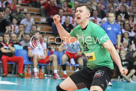  11.03.2015 RZESZOW POLAND<br />SIATKOWKA LIGA MISTRZOW MEN CEV VOLLEYBALL CHAMPIONS LEAGUE 2014/2015 <br />MATCH ASSECO RESOVIA - LOKOMOTIV NOWOSYBIRSK <br />N/Z KRZYSZTOF IGNACZAK RADOSC EMOCJE SYLWETKA <br /> 
