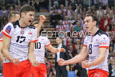  11.03.2015 RZESZOW POLAND<br />SIATKOWKA LIGA MISTRZOW MEN CEV VOLLEYBALL CHAMPIONS LEAGUE 2014/2015 <br />MATCH ASSECO RESOVIA - LOKOMOTIV NOWOSYBIRSK <br />N/Z NIKOLAY PENCZEV ( PENCHEV ) MARKO IVOVIC RADOSC EMOCJE <br /> 