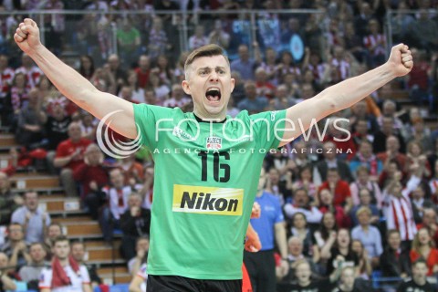  11.03.2015 RZESZOW POLAND<br />SIATKOWKA LIGA MISTRZOW MEN CEV VOLLEYBALL CHAMPIONS LEAGUE 2014/2015 <br />MATCH ASSECO RESOVIA - LOKOMOTIV NOWOSYBIRSK <br />N/Z KRZYSZTOF IGNACZAK RADOSC EMOCJE SYLWETKA <br /> 