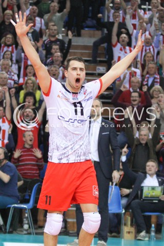  11.03.2015 RZESZOW POLAND<br />SIATKOWKA LIGA MISTRZOW MEN CEV VOLLEYBALL CHAMPIONS LEAGUE 2014/2015 <br />MATCH ASSECO RESOVIA - LOKOMOTIV NOWOSYBIRSK <br />N/Z FABIAN DRZYZGA RADOSC EMOCJE SYLWETKA <br /> 