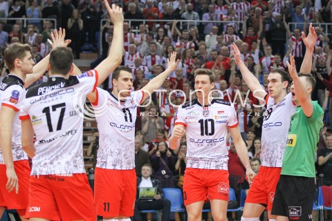  11.03.2015 RZESZOW POLAND<br />SIATKOWKA LIGA MISTRZOW MEN CEV VOLLEYBALL CHAMPIONS LEAGUE 2014/2015 <br />MATCH ASSECO RESOVIA - LOKOMOTIV NOWOSYBIRSK <br />N/Z FABIAN DRZYZGA JOCHEN SCHOPS MARKO IVOVIC RADOSC EMOCJE <br /> 