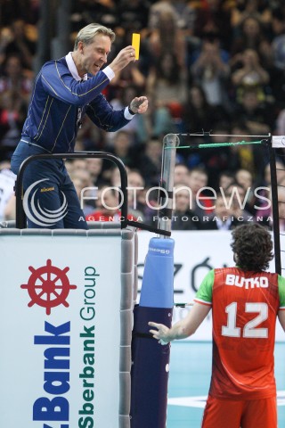  11.03.2015 RZESZOW POLAND<br />SIATKOWKA LIGA MISTRZOW MEN CEV VOLLEYBALL CHAMPIONS LEAGUE 2014/2015 <br />MATCH ASSECO RESOVIA - LOKOMOTIV NOWOSYBIRSK <br />N/Z SEDZIA ZOLTA KARTKA ALEXANDER BUTKO <br /> 