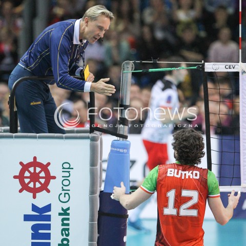  11.03.2015 RZESZOW POLAND<br />SIATKOWKA LIGA MISTRZOW MEN CEV VOLLEYBALL CHAMPIONS LEAGUE 2014/2015 <br />MATCH ASSECO RESOVIA - LOKOMOTIV NOWOSYBIRSK <br />N/Z SEDZIA ZOLTA KARTKA ALEXANDER BUTKO <br /> 