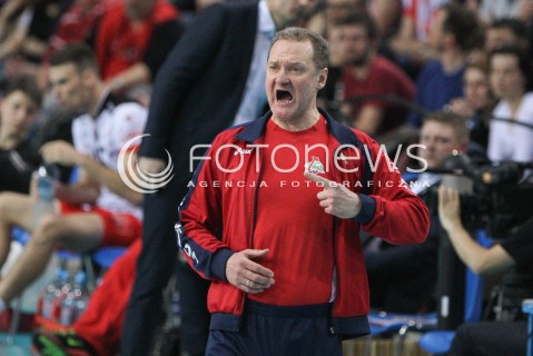  11.03.2015 RZESZOW POLAND<br />SIATKOWKA LIGA MISTRZOW MEN CEV VOLLEYBALL CHAMPIONS LEAGUE 2014/2015 <br />MATCH ASSECO RESOVIA - LOKOMOTIV NOWOSYBIRSK <br />N/Z ANDRIEJ WORONKOW ( VORONKOV ) - TRENER ( HEAD COACH ) ZLOSC EMOCJE<br /> 