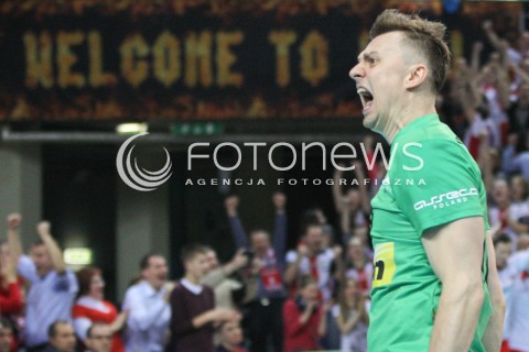  11.03.2015 RZESZOW POLAND<br />SIATKOWKA LIGA MISTRZOW MEN CEV VOLLEYBALL CHAMPIONS LEAGUE 2014/2015 <br />MATCH ASSECO RESOVIA - LOKOMOTIV NOWOSYBIRSK <br />N/Z KRZYSZTOF IGNACZAK RADOSC Z AWANSU DO FINAL FOUR LIGI MISTRZOW WELCOME TO HELL<br /> 