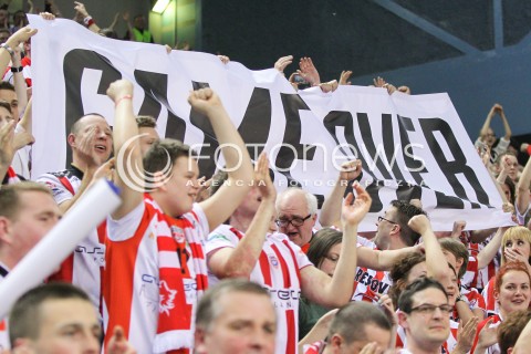  11.03.2015 RZESZOW POLAND<br />SIATKOWKA LIGA MISTRZOW MEN CEV VOLLEYBALL CHAMPIONS LEAGUE 2014/2015 <br />MATCH ASSECO RESOVIA - LOKOMOTIV NOWOSYBIRSK <br />N/Z KIBICE RADOSC EMOCJE DOPING NAPIS GAME OVER<br /> 