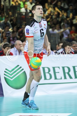  11.03.2015 RZESZOW POLAND<br />SIATKOWKA LIGA MISTRZOW MEN CEV VOLLEYBALL CHAMPIONS LEAGUE 2014/2015 <br />MATCH ASSECO RESOVIA - LOKOMOTIV NOWOSYBIRSK <br />N/Z DAWID KONARSKI SYLWETKA <br /> 