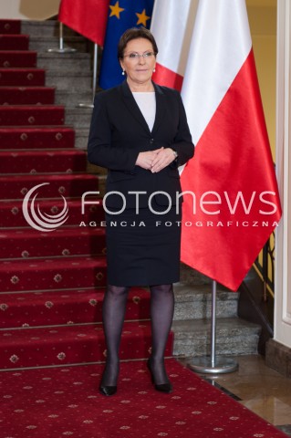  12.03.2015 WARSZAWA<br />WIZYTA PREMIERA FRANCJI W POLSCE<br />N/Z PREMIER EWA KOPACZ<br /> 