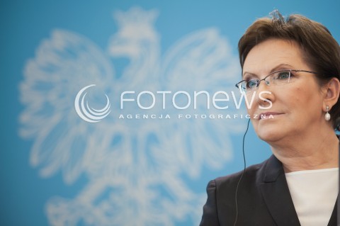  12.03.2015 WARSZAWA<br />WIZYTA PREMIERA FRANCJI W POLSCE<br />N/Z PREMIER EWA KOPACZ<br /> 
