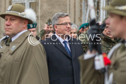  13.03.2015 RZESZOW<br />PREZYDENT RP BRONISLAW KOMOROWSKI NA PODKARPACIU<br />WIZYTA W 21. BRYGADZIE STRZELCOW PODHALANSKICH<br />N/Z BRONISLAW KOMOROWSKI<br /> 