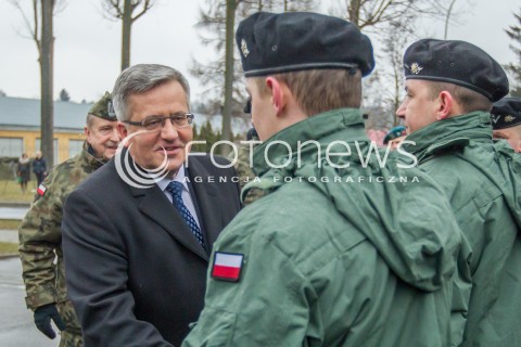  13.03.2015 RZESZOW<br />PREZYDENT RP BRONISLAW KOMOROWSKI NA PODKARPACIU<br />WIZYTA W 21. BRYGADZIE STRZELCOW PODHALANSKICH<br />N/Z BRONISLAW KOMOROWSKI<br /> 