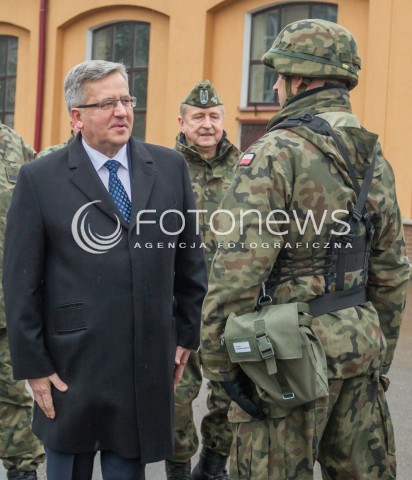  13.03.2015 RZESZOW<br />PREZYDENT RP BRONISLAW KOMOROWSKI NA PODKARPACIU<br />WIZYTA W 21. BRYGADZIE STRZELCOW PODHALANSKICH<br />N/Z BRONISLAW KOMOROWSKI<br /> 