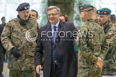  13.03.2015 RZESZOW<br />PREZYDENT RP BRONISLAW KOMOROWSKI NA PODKARPACIU<br />WIZYTA W 21. BRYGADZIE STRZELCOW PODHALANSKICH<br />N/Z BRONISLAW KOMOROWSKI<br /> 