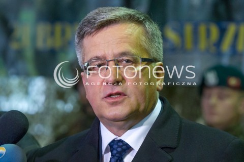  13.03.2015 RZESZOW<br />PREZYDENT RP BRONISLAW KOMOROWSKI NA PODKARPACIU<br />WIZYTA W 21. BRYGADZIE STRZELCOW PODHALANSKICH<br />N/Z BRONISLAW KOMOROWSKI<br /> 