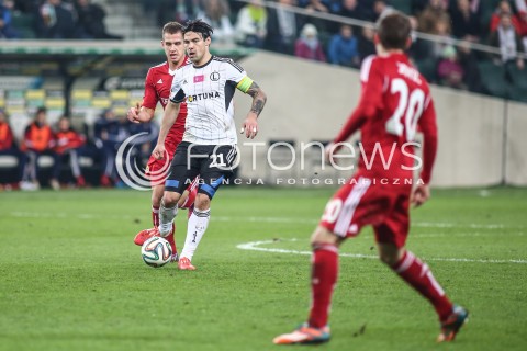  15.03.2015 WARSZAWA PILKA NOZNA<br />SEZON 2014/2015 FOOTBALL POLISH T-MOBILE EKSTRAKLASA<br />MECZ LEGIA WARSZAWA - WISLA KRAKOW NA STADIONIE MARSZALKA JOZEFA PILSUDSKIEGO<br />N/Z IVICA VRDLIAK<br /> 