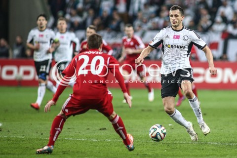  15.03.2015 WARSZAWA PILKA NOZNA<br />SEZON 2014/2015 FOOTBALL POLISH T-MOBILE EKSTRAKLASA<br />MECZ LEGIA WARSZAWA - WISLA KRAKOW NA STADIONIE MARSZALKA JOZEFA PILSUDSKIEGO<br />N/Z TOMASZ JODLOWIEC<br /> 