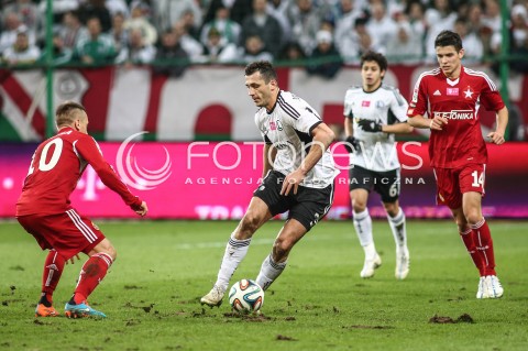  15.03.2015 WARSZAWA PILKA NOZNA<br />SEZON 2014/2015 FOOTBALL POLISH T-MOBILE EKSTRAKLASA<br />MECZ LEGIA WARSZAWA - WISLA KRAKOW NA STADIONIE MARSZALKA JOZEFA PILSUDSKIEGO<br />N/Z RAFAL BOGUSKI MAREK SAGANOWSKI<br /> 