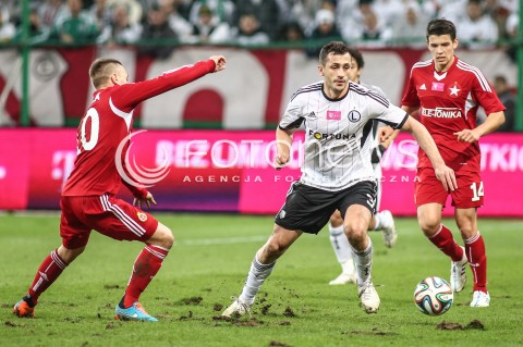  15.03.2015 WARSZAWA PILKA NOZNA<br />SEZON 2014/2015 FOOTBALL POLISH T-MOBILE EKSTRAKLASA<br />MECZ LEGIA WARSZAWA - WISLA KRAKOW NA STADIONIE MARSZALKA JOZEFA PILSUDSKIEGO<br />N/Z RAFAL BOGUSKI MAREK SAGANOWSKI<br /> 