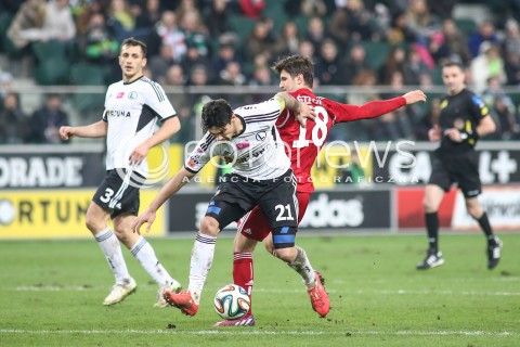  15.03.2015 WARSZAWA PILKA NOZNA<br />SEZON 2014/2015 FOOTBALL POLISH T-MOBILE EKSTRAKLASA<br />MECZ LEGIA WARSZAWA - WISLA KRAKOW NA STADIONIE MARSZALKA JOZEFA PILSUDSKIEGO<br />N/Z IVICA VRDOLIAK SEMIR STILIC<br /> 