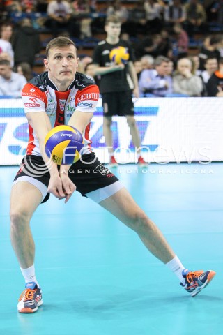  20.03.2015 RZESZOW<br />SIATKOWKA PLUSLIGA 2014/2015 MEN VOLLEYBALL POLAND POLISH PLUS LIGA LEAGUE SEASON 2014/2015 - POLFINAL MECZ NR 3.<br />MECZ ASSECO RESOVIA - JASTRZEBSKI WEGIEL<br />N/Z LUKAS TICHACEK SYLWETKA <br /> 